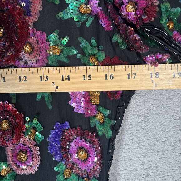 Laurence Kazar NY Size S‎ Silk Dress Sequins Art Deco Glam Hollywood Gatsby 20s - Picture 8 of 16
